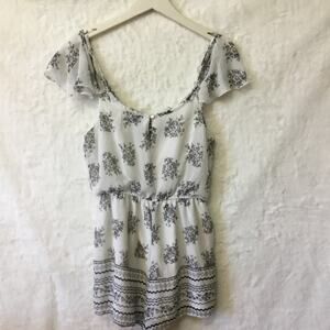Trixxi White Flower Printed Romper